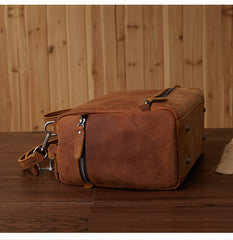 Casual Leather Mens Brown Messenger Bag Travel Bag Handbag Shoulder Bag for Men - iwalletsmen