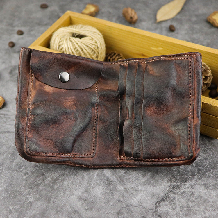 Brown Leather Bifold Wallets For Men Mens Wallet With Coin Pocket Male Wallet With Coin Pocket