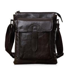Dark Coffee LEATHER MENS Ipad Vertical SIDE BAG COURIER BAG Small Vertical MESSENGER BAG FOR MEN - iwalletsmen