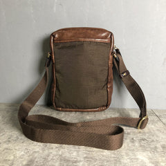 Genuine Leather Mens Cool Chest Bag Sling Bag Crossbody Bag Travel Bag Hiking Bag for men