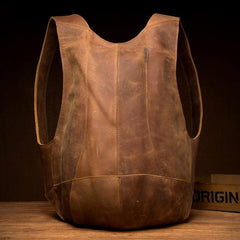 Cool Brown Leather Mens 13 inches Sport Backpack School Backpack Travel Backpack for Men - iwalletsmen