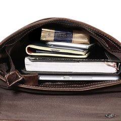 Cool Coffee Small Square Leather Mens Side Bag Messenger Bag Shoulder Bag for Men - iwalletsmen