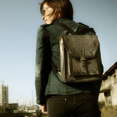 Cool Handmade Leather Mens Backpack Travel Backpack Messenger Bag for men - iwalletsmen