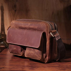 Vintage LEATHER MENS COURIER BAG Postman BAG SIDE BAG 10 inches MESSENGER BAG FOR MEN - iwalletsmen