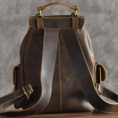 Handmade Leather Mens Cool Backpack Sling Bag Large Travel Bag Hiking Bag for men
