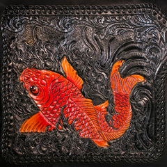 Handmade Leather Carp Mens Chain Biker Wallet Cool Leather Wallet With Chain Wallets for Men