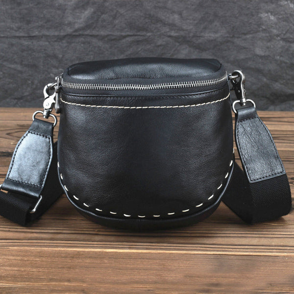 Black MENS LEATHER FANNY PACK Messenger Bag BUMBAG Side Bag WAIST BAGS Belt Pouch For Men - iwalletsmen