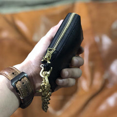 Handmade Leather Mens Cool Key Biker Wallet Car Key Holder License Holder Chain Wallet for Men - iwalletsmen