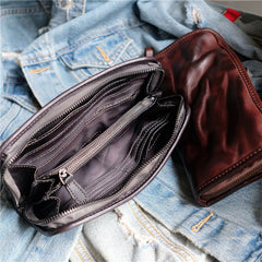Cool Mens Leather Zipper Long Clutch Wallet Zipper Vintage Long Wallet For Men - iwalletsmen