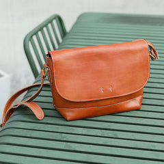 Casual Small Leather Mens Black Side Bag Brown Postman Bag Messenger Bag For Men - iwalletsmen