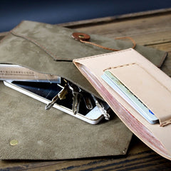 Handmade Vintage Mens Leather Clutch Wallet Cool Wristlet Wallet for Men - iwalletsmen