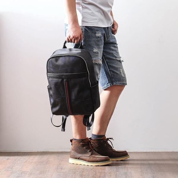 Cool Black Nylon Backpack Men's 14 inches Waterproof Backpack School Backpack For Men - iwalletsmen