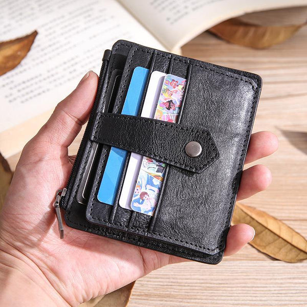 Leather Mens Card Wallets Cool Card Holders Card Holder Wallet Black Front Pocket Wallet For Men - iwalletsmen