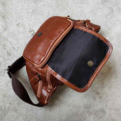 Casual Black MENS LEATHER FANNY PACK FOR MEN Cool BUMBAG Brown WAIST BAGS For Men - iwalletsmen