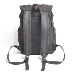 Cool Canvas Leather Mens Womens College 14'' Green Backpack Travel Backpack Computer Backpack for Men - iwalletsmen