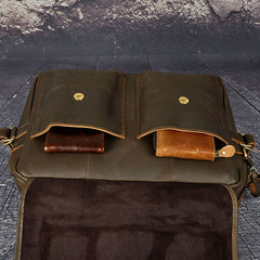 Black Coffee Leather Mens Briefcase Laptop Bag Business Bag Work Bags for Men - iwalletsmen