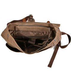 Waxed Canvas Leather Mens Backpacks Canvas Travel Backpack Canvas School Backpack for Men - iwalletsmen