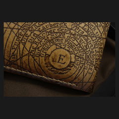 Handmade Leather Tooled Diablo3 Mens billfold Wallet Cool Leather Wallet Slim Wallet for Men