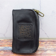 Vintage Mens LEATHER Car Key Holder Zipper Key Wallet Key Holder for Men - iwalletsmen