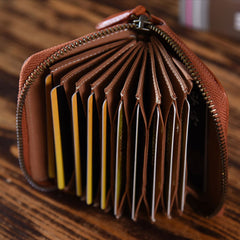 Handmade Mens Cool billfold Leather Wallet Men Small Card Wallets Zipper for Men - iwalletsmen