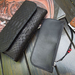 Handmade Leather Mens Clutch Wallet Cool Wallet Long Wallets Wallet for Men
