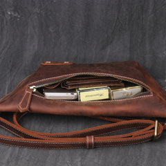 Vintage Brown Leather Men's Fanny Pack Hip Pack Waist Bag For Men - iwalletsmen