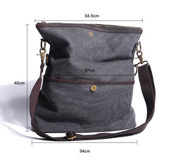 Canvas Mens 13‘’ Side Bag Courier Bag Gray Postman Bag Messenger Bag for Men - iwalletsmen