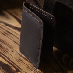 Handmade Leather Mens Cool Wallet Card Slim Wallet Change Coin License Wallet for Men