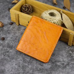 Vintage Leather Men's Bifold Small Wallet Front Pocket Wallet billfold Wallet For Men - iwalletsmen