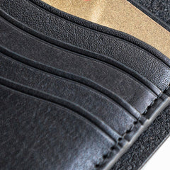 Genuine Leather Mens Cool billfold Leather Wallet Men Small Wallets Bifold for Men