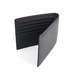 Black Leather Mens Bifold Small Wallet Front Pocket Wallet Slim Small Wallet for Men - iwalletsmen