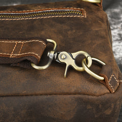 Brown Leather Men's Brown Sling Bag Sling Pack Chest Bag One Shoulder Backpack For Men - iwalletsmen
