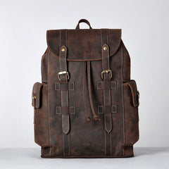 Handmade Leather Mens Cool Backpack Sling Bag Large Travel Bag Hiking Bag for Men