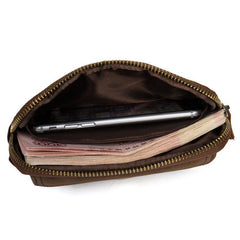 Brown Cool Mens Leather Waist Bag Belt Pouch Belt Bag Waist Phone Holder for Men - iwalletsmen
