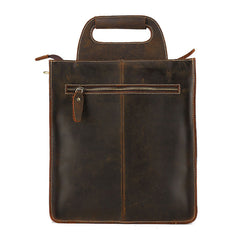 Vintage Leather Mens Briefcase Work Handbags Shoulder Bags Work Bag For Men - iwalletsmen