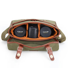 Green Washed CANVAS MENSCANON CAMERA Side Bag NIKON CAMERA Shoulder BAG DSLR CAMERA Messenger BAG FOR MEN - iwalletsmen