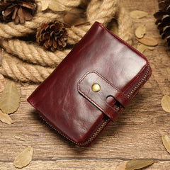 Cool Brown Leather Men's Black billfold Small Wallet Black Bifold Wallet For Men - iwalletsmen