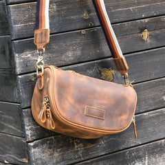 Brown LEATHER MEN'S Small Side bag Brown Saddle Bag MESSENGER BAG Brown Courier Bag FOR MEN - iwalletsmen