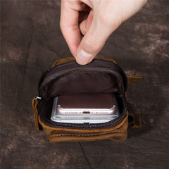 Brown Leather Cell Phone HOLSTER Arm Pouches for Men Arm Bags Arm HOLSTER For Men - iwalletsmen