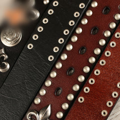 Handmade Genuine Custom Punk Biker Leather Mens Leather Men Belt for Men - iwalletsmen
