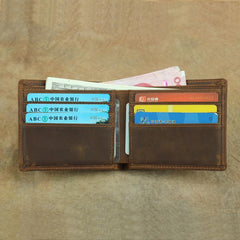 Bifold Leather Mens Slim Wallet Small Wallet billfold Wallet Front Pocket Wallet for Men - iwalletsmen