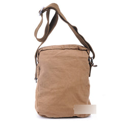 Canvas Black Mens Vertical Postman Bags Canvas Messenger Bags Khaki Courier Bag For Men - iwalletsmen