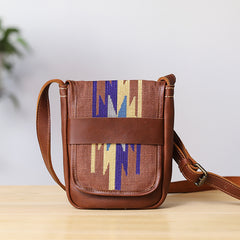 Embroidered Leather Mens Womens Mini Shoulder Bag Side Bag Messenger Bag for Men - iwalletsmen