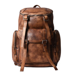 Handmade Leather Mens Cool Backpack Sling Bag Large Travel Bag Hiking Bag for men