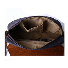 Mens Waxed Canvas Leather Small Side Bag Canvas Courier Bags for Men - iwalletsmen
