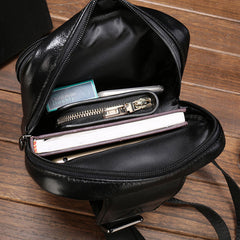 Cool Leather Mens Sling Bag Sling Shoulder Bag Sling Backpacks Chest Bag for men - iwalletsmen