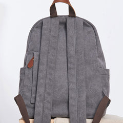 Cool Canvas Gray Mens Backpack Canvas Travel Bag Canvas School Bag for Men - iwalletsmen