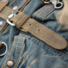 Denim Blue Mens Large Backpack School Backpacks Barrel Blue Large Jean Travel Backpack For Men - iwalletsmen