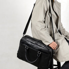 Genuine Leather Mens Cool Messenger Bag Briefcase Work Bag Business Bag for men
