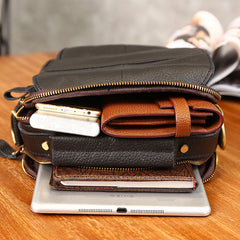 Cool Coffee Small Leather Mens Side Bag Messenger Bag Shoulder Bag for Men - iwalletsmen